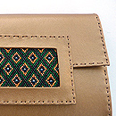 metallic Nappa mit Perlen
