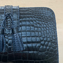 Vintage Kroko schwarz mit dunkelblau
